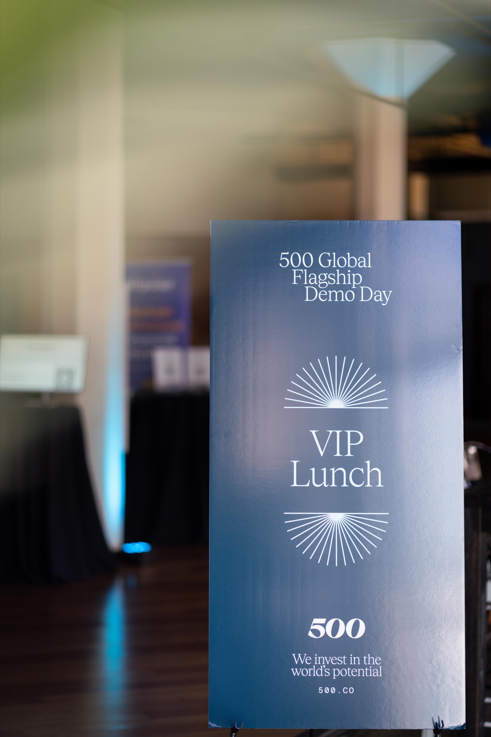 Signage for a corporate demo day and VIP lunch